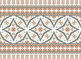 Cross Stitch. Pixel Pattern. Ethnic Patterns. Abstract art. Design for carpet, wallpaper, clothing, textile, pillow, curtain, bedsheet, table runners. Mehndi. Rushnyk. Earth tone. Vintage. Vector. vector