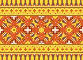 Cross Stitch. Pixel Pattern. Ethnic Patterns. Abstract art. Design for carpet, wallpaper, clothing, textile, pillow, curtain, bedsheet, table runners. Mehndi. Rushnyk. Earth tone. Vintage. Vector. vector