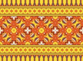 Cross Stitch. Pixel Pattern. Ethnic Patterns. Abstract art. Design for carpet, wallpaper, clothing, textile, pillow, curtain, bedsheet, table runners. Mehndi. Rushnyk. Earth tone. Vintage. Vector. vector