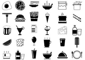 Set of sweet and bakery icons.such as ice cream,cake,smoothies,bread,Pizza. vector