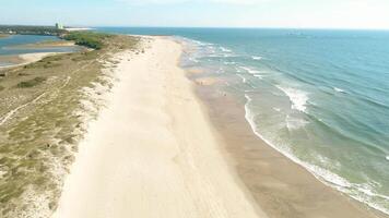 Aerial View of Seascape in Esposende Portugal video