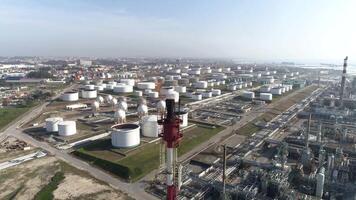 Oil Refinery of Matosinhos in Portugal Aerial View video