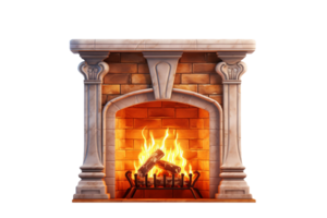 AI generated Modern Fireplace On Transparent Background png