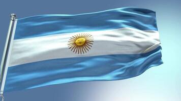 4k render Argentina Flag video waving in wind Argentina Flag Wave Loop waving in