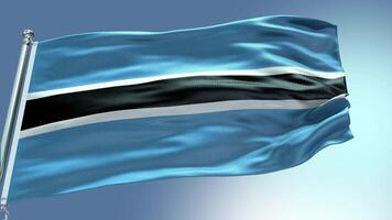4k rendre le botswana drapeau vidéo agitant dans vent le botswana drapeau vague boucle agitant dans w video