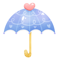 Untitled Arcute purple umbrella with heart shape watercolor isolated twork png