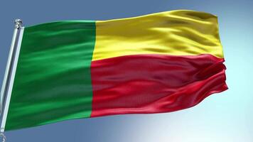 4k render Benin Flag video waving in wind Benin Flag Wave Loop waving in wind Re