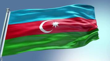 4k rendre Azerbaïdjan drapeau vidéo agitant dans vent Azerbaïdjan drapeau vague boucle agitant video