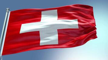 4k machen Schweiz Flagge Video winken im Wind Schweiz Flagge Welle Schleife winken