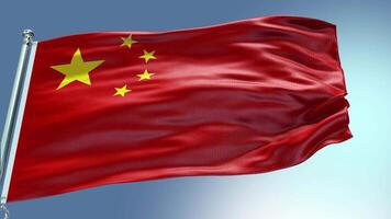 4k render China Flag video waving in wind China Flag Wave Loop waving in wind Re