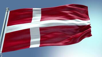 4k render Denmark Flag video waving in wind Denmark Flag Wave Loop waving in win