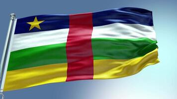 4k render Central African Republic Flag video waving in wind Central African Rep