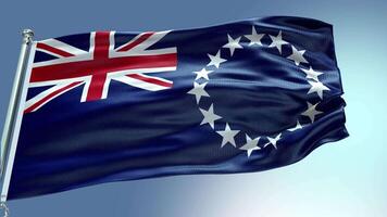 4k render Cook Islands Flag video waving in wind Cook Islands Flag Wave Loop wav