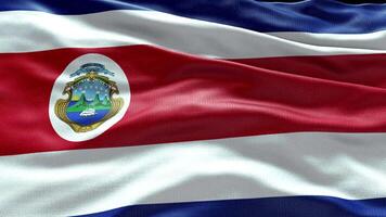 4k machen Costa Rica Flagge Video winken im Wind Costa Rica Flagge Welle Schleife winken