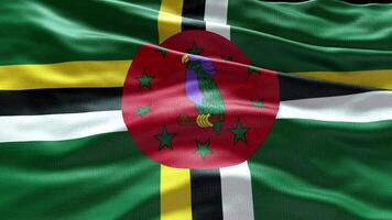 4k machen Dominica Flagge Video winken im Wind Dominica Flagge Welle Schleife winken im w