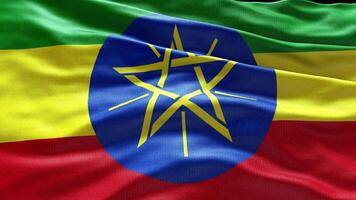4k hacer Etiopía bandera vídeo ondulación en viento Etiopía bandera ola lazo ondulación en w video