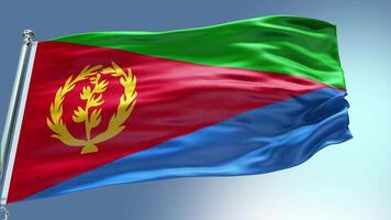 4k render Eritrea Flag video waving in wind Eritrea Flag Wave Loop waving in win