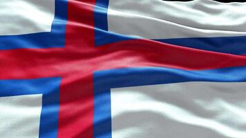 4k rendere Faroe isole bandiera video agitando nel vento Faroe isole bandiera onda ciclo continuo w