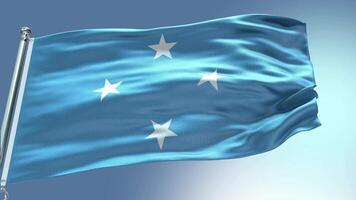 4k machen Mikronesien Flagge Video winken im Wind Mikronesien Flagge Welle Schleife winken