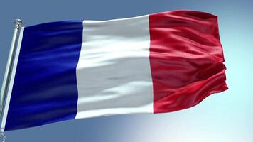 4k rendere Francia bandiera video agitando nel vento Francia bandiera onda ciclo continuo agitando nel vento