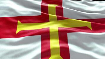 4k machen Guernsey Flagge Video winken im Wind Guernsey Flagge Welle Schleife winken im w