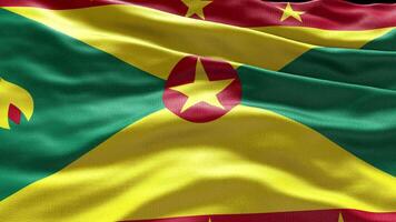 4k geven Grenada vlag video golvend in wind Grenada vlag Golf lus golvend in winnen