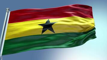 4k rendre Ghana drapeau vidéo agitant dans vent Ghana drapeau vague boucle agitant dans vent ré video