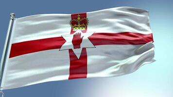 4k framställa nordlig irland flagga video vinka i vind nordlig irland flagga Vinka