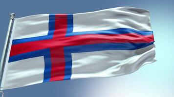 4k render Faroe Islands Flag video waving in wind Faroe Islands Flag Wave Loop w