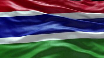 4k machen Gambia Flagge Video winken im Wind Gambia Flagge Welle Schleife winken im Wind