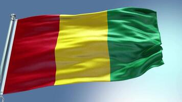 4k render Guinea Flag video waving in wind Guinea Flag Wave Loop waving in wind