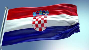 4k rendre Croatie drapeau vidéo agitant dans vent Croatie drapeau vague boucle agitant dans gagner video