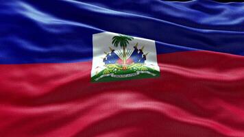 4k render Haiti bandeira vídeo acenando dentro vento Haiti bandeira onda ciclo acenando dentro vento ré video