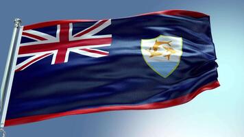 4k rendre Anguilla drapeau vidéo agitant dans vent Anguilla drapeau vague boucle agitant dans w video