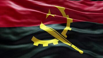 4k render Angola bandeira vídeo acenando dentro vento Angola bandeira onda ciclo acenando dentro vento video