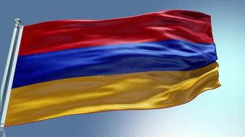 4k hacer Armenia bandera vídeo ondulación en viento Armenia bandera ola lazo ondulación en ganar video