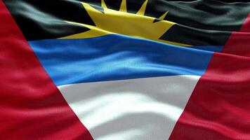 4k render Antigua and Barbuda Flag video waving in wind Antigua and Barbuda Flag