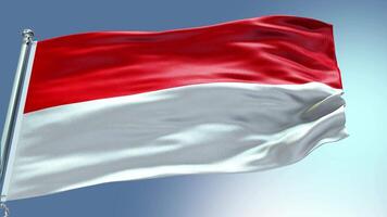 4k render Indonesia Flag video waving in wind Indonesia Flag Wave Loop waving in