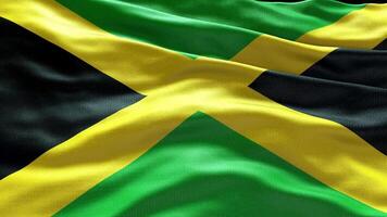 4k rendere Giamaica bandiera video agitando nel vento Giamaica bandiera onda ciclo continuo agitando nel vincere