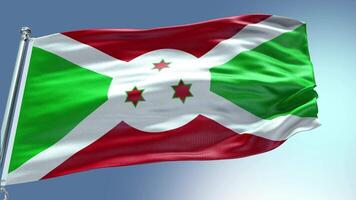 4k render Burundi Flag video waving in wind Burundi Flag Wave Loop waving in win