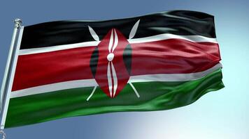 4k render Kenya Flag video waving in wind Kenya Flag Wave Loop waving in wind Re