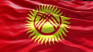 4k render Kyrgyzstan Flag video waving in wind Kyrgyzstan Flag Wave Loop waving