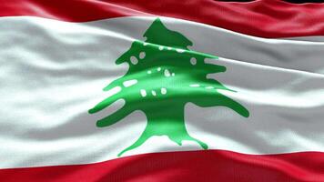 4k rendere Libano bandiera video agitando nel vento Libano bandiera onda ciclo continuo agitando nel vincere
