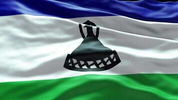 4k render Lesotho Flag video waving in wind Lesotho Flag Wave Loop waving in win