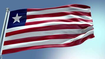 4k machen Liberia Flagge Video winken im Wind Liberia Flagge Welle Schleife winken im Sieg