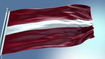 4k render Latvia Flag video waving in wind Latvia Flag Wave Loop waving in wind