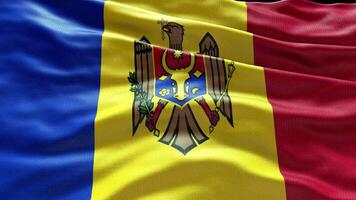 4k render Moldova bandeira vídeo acenando dentro vento Moldova bandeira onda ciclo acenando dentro ganhar video