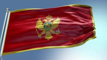 4k render Montenegro Flag video waving in wind Montenegro Flag Wave Loop waving