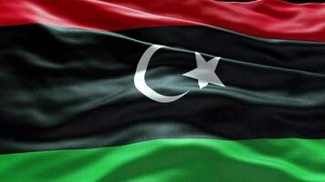 4k rendere Libia bandiera video agitando nel vento Libia bandiera onda ciclo continuo agitando nel vento ri
