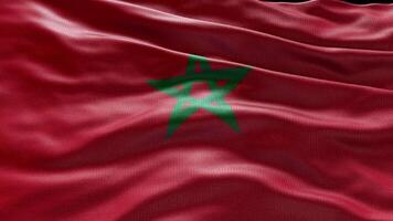 4k render Marrocos bandeira vídeo acenando dentro vento Marrocos bandeira onda ciclo acenando dentro ganhar video
